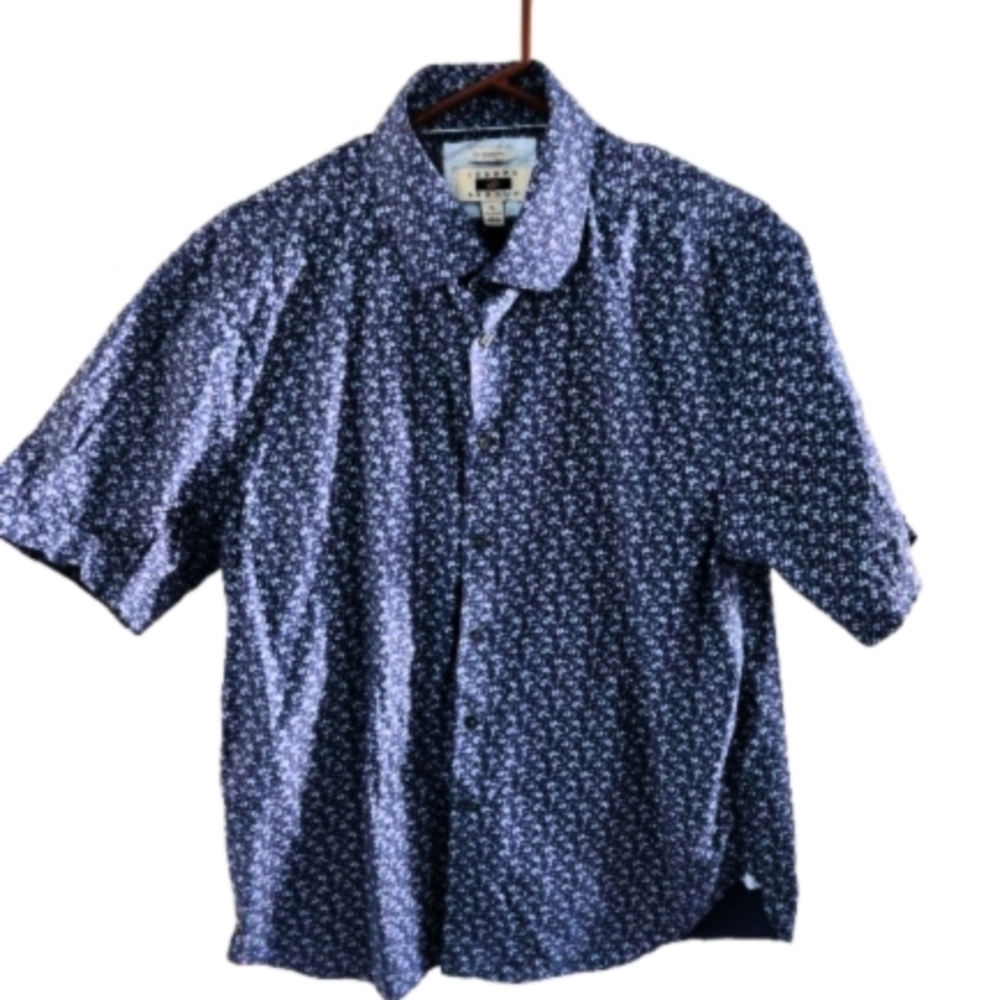 Joseph Abboud Men's Blue Patterned Shirt Size Xl